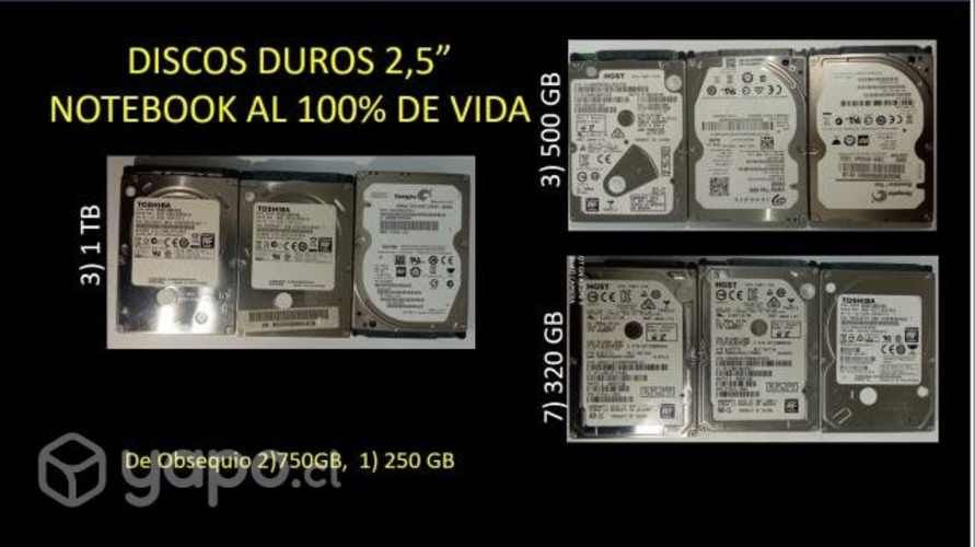 Discos duros 2,5&#8221; notebook al 100% de vida