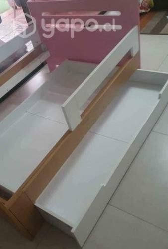 Cama transicion respaldo rosado y celeste