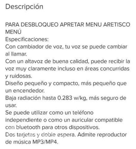 Mini celular M10 color negro. Dual sim!