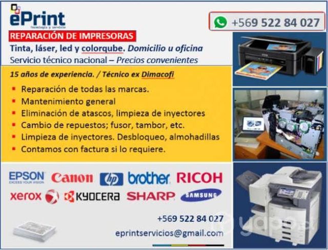 Reparación de impresoras a domicilio u oficina
