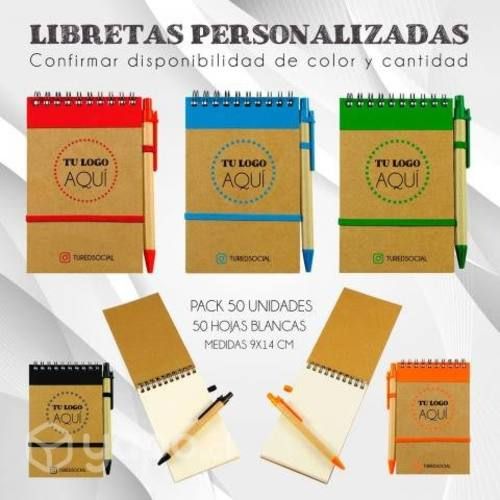 Pack Libretas Ecológicas personalizadas 50u