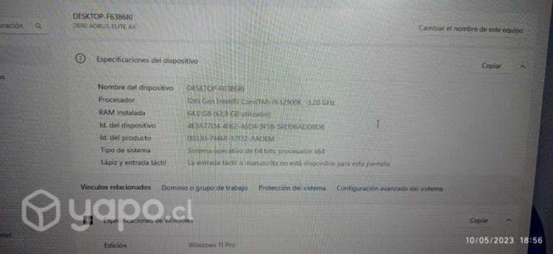 MONSTRUO PC GAMER INTEL i9 RAM 128GB, NVIDIA 24 GB