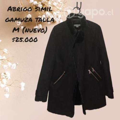 Abrigo simil gamuza negro