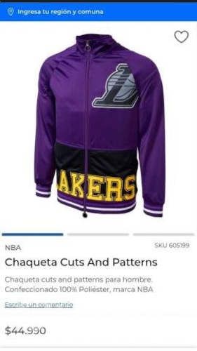 Polerón lakers sin uso