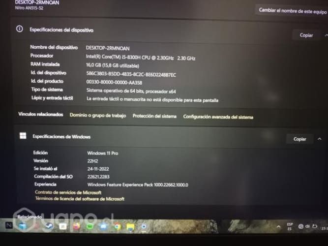 Acer Nitro 5 pc gamer usado precio conversable