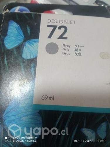 Tintas HP 727 gris y 72 gris de 40 y 69ml