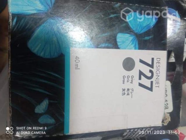 Tintas HP 727 gris y 72 gris de 40 y 69ml