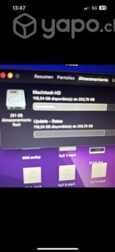 MacBook Air 2017 8g ram disco sólido 250