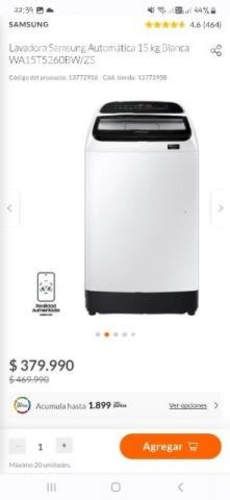 Lavadora Samsung 15K