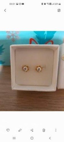 Aros de oro con circón 18 k