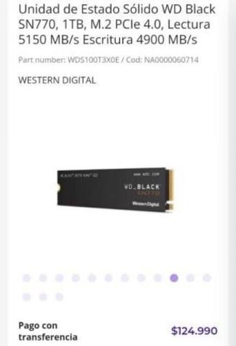 Disco duro SSD m.2 WD M.2 1TB