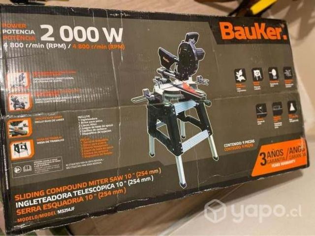 Sierra ingleteadora bauker 2000w
