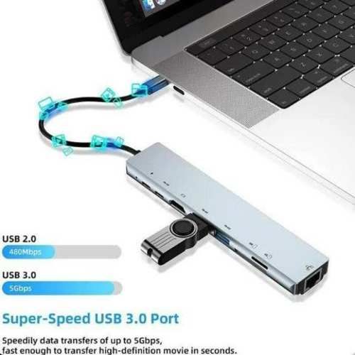 Hub 8 en 1 puerto usb