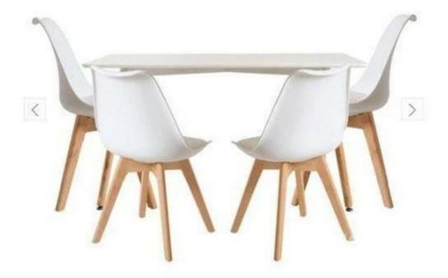 Comedor Blanco Estilo Nórdico 140 x 80 cm