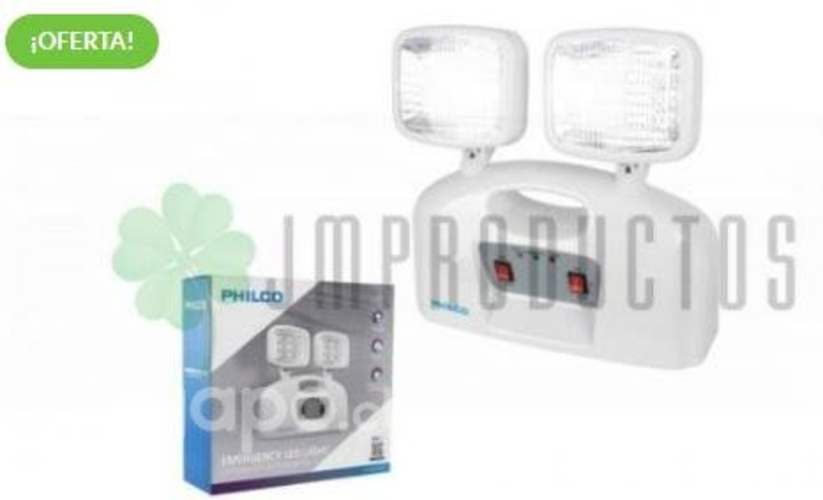Lampara De Emergencia Led 2 Focos Philco Certifica