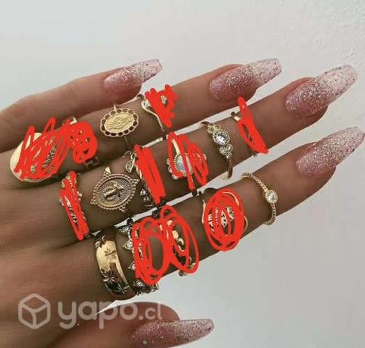 19 anillos todos a ese precio