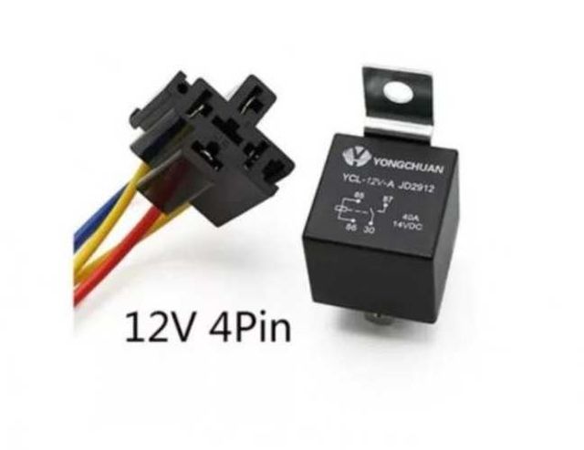 Rele Control 12v 40a Con Base 4 Pines Auto Moto Ca