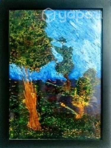 Pintura original en marco de madera