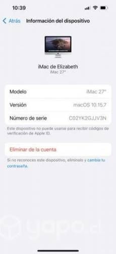 Imac 27" retina 5k (usado desde el 2021)