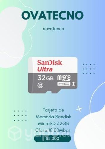 Tarjeta de Memoria Sandisk MicroSD 32GB Clase 10 8