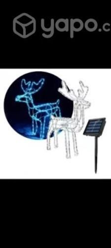 RENO DE NAVIDAD SOLAR COLOR CALIDO Y MULTICOLOR y