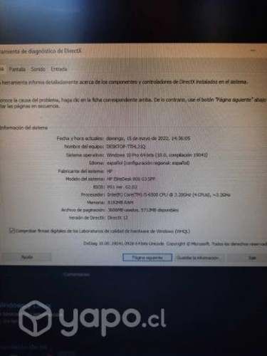 Computador Hp Elitedesk intelcore i5 3.20 ghz 8ram
