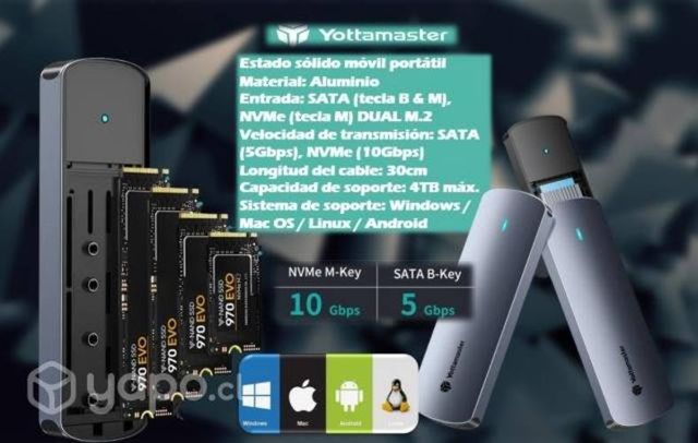 Yottamaster SSD M2 NVMe & NGFF SATA Cofre