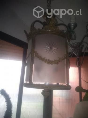Antigua lampara hall palacio cristal bronce