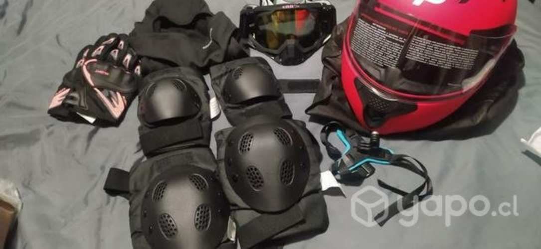 Casco y protecciónes