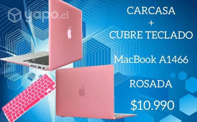 Carcasa + cubreteclado rosada MacBook a1466