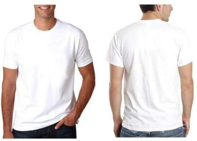 Poleras JERSEY cuello redondo Blancas talla L /XL