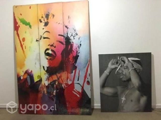 Cuadros Marilyn Monroe y 2pac