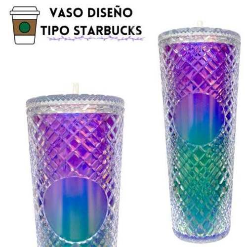 Vaso Térmico Morado Tornasol Tipo Starbucks