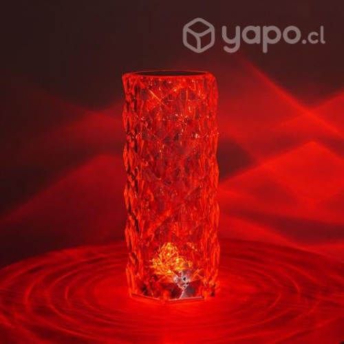 Lampara velador adorno de cristal rosa diamante t