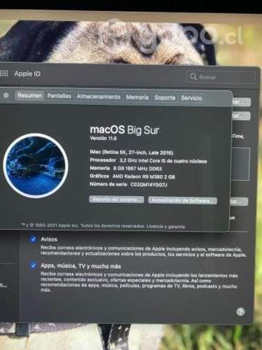 IMac 5K-Retina, 27 pulg. 8 GB. 3,2 Ghz