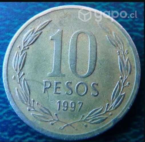 Monedas de 10 del 99, 97 y 80's