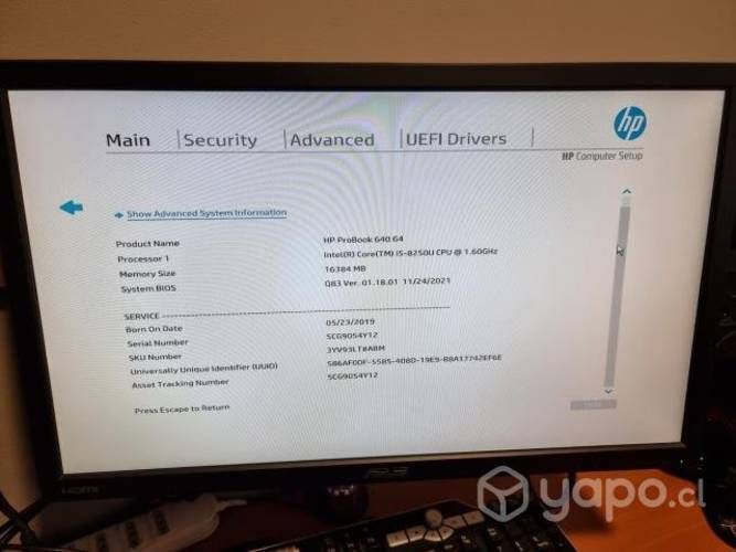 Probook 640 G4 sin pantalla (leer)