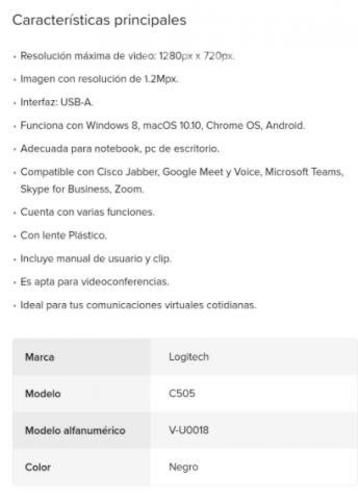 Camara web logitech