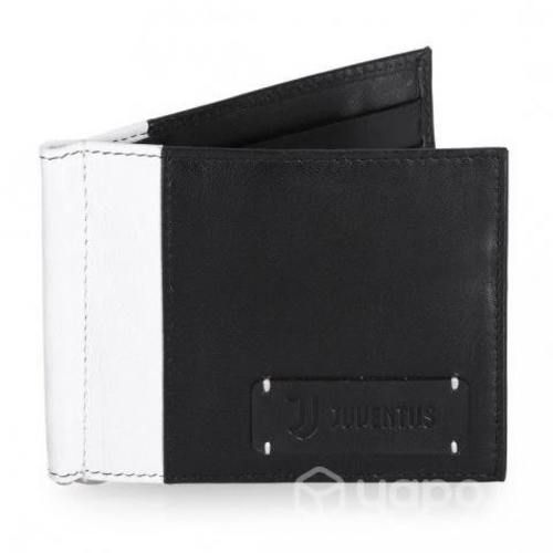 Juventus Billetera Cuero Blanca y Negra C/ Logo