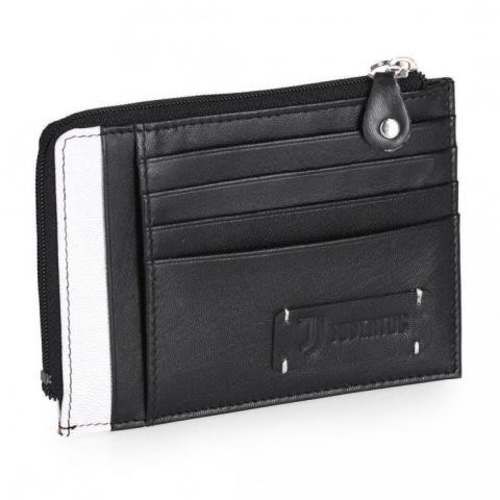 Juventus Billetera Cuero Blanca y Negra C/ Logo