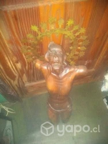 Antiguo cristo de la Agonía Colonial madera