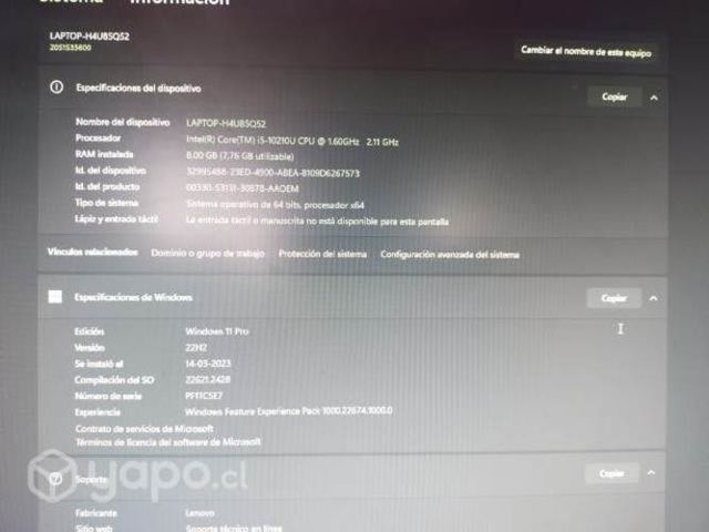 Laptop thinkpad t14 core i5 10th gen