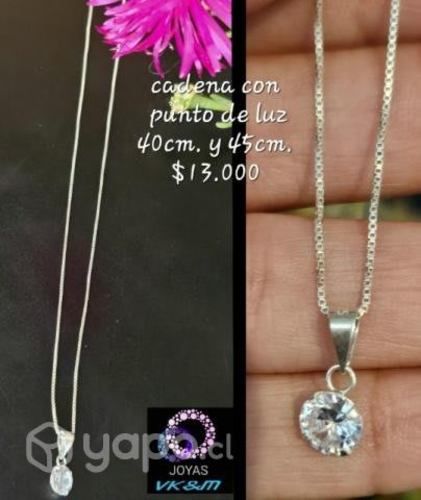 Cadena con punto de luz , cadena con sol , plata i