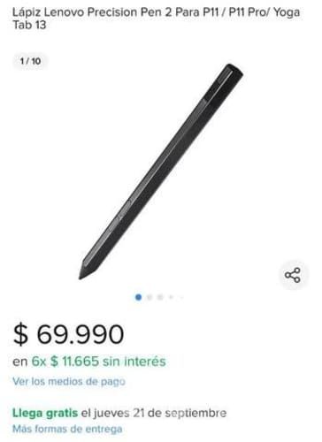Lapiz tactil lenovo precisión pen 2