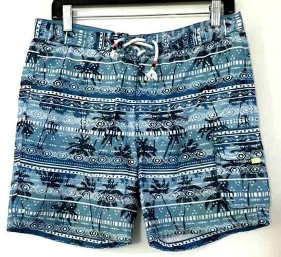 Short De Baño Marca Zara Talla 14 Celeste Usado