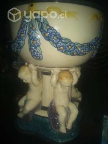 Antiguo Cuenco Karlsrhue mayolika 1910 porcelana