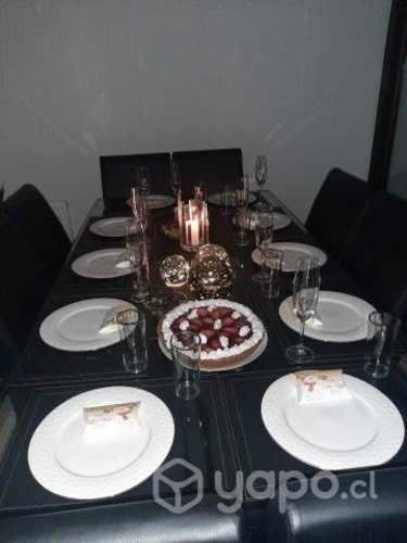 Comedor RIPLEY HOME CLEAR HERRAJE con sillas