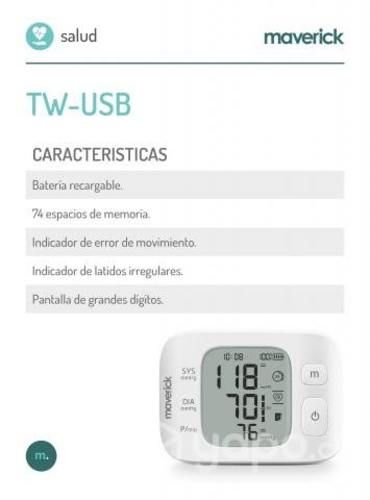 Tensiometro de muñeca tw-usb maverick