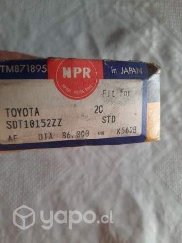 Anillos. Motor toyota 2c estandar