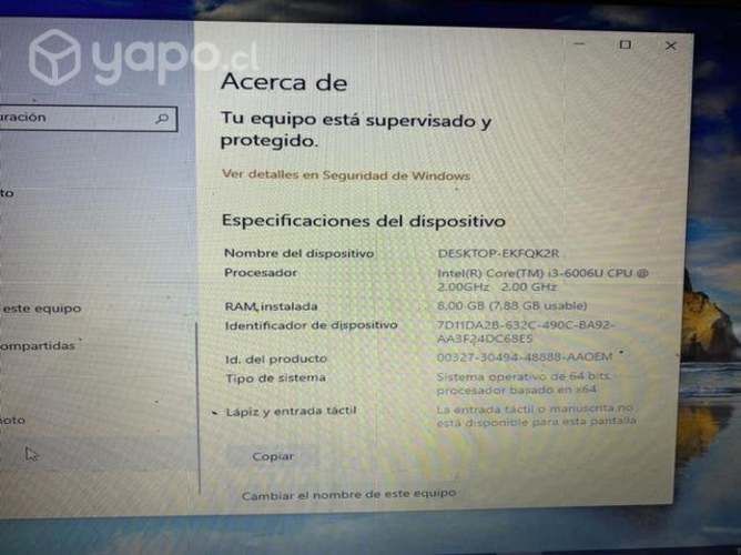 Computador Lenovo Inter Core 8 GB